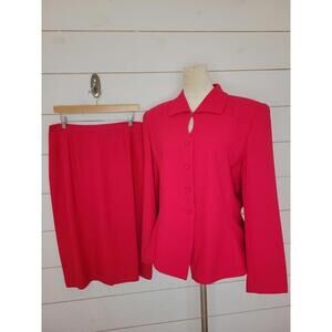 Kasper for A.S.L. size 14 pink skirted suit